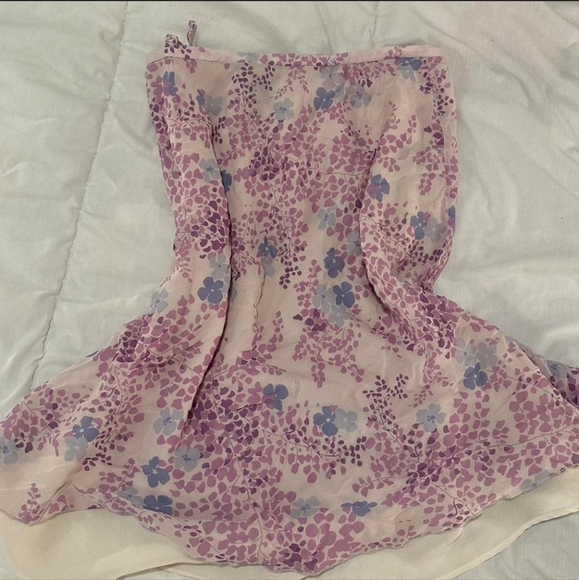 100% Silk ANN TAYLOR floral semi sheer midi skirt - Picture 1 of 6